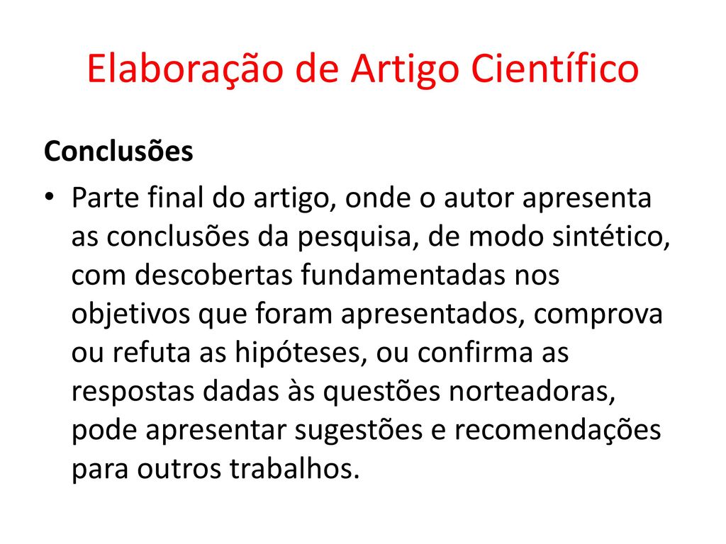 ELABORAÇÃO DE ARTIGO CIENTÍFICO ppt carregar